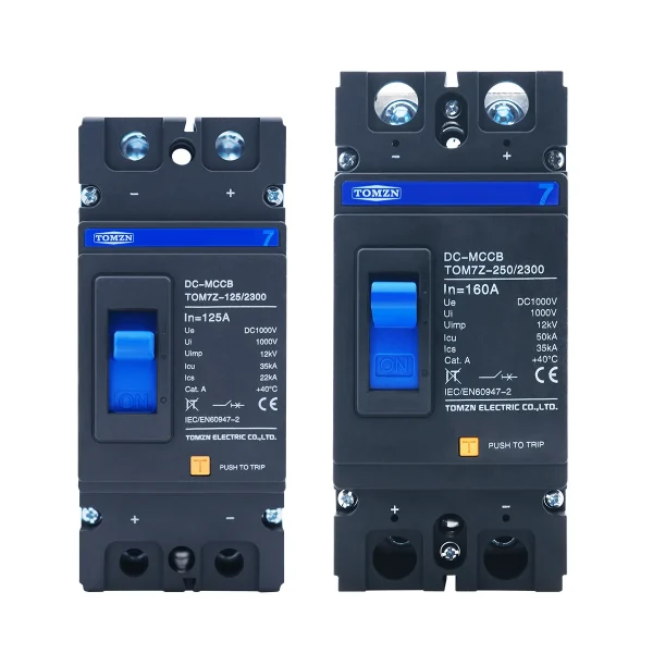 2P 200A, And 250A, DC 1000V Solar Molded Case Circuit Breaker MCCB of TOMZN, TOM7Z, Overload Protection ,Protector for Solar Photovoltaic PV