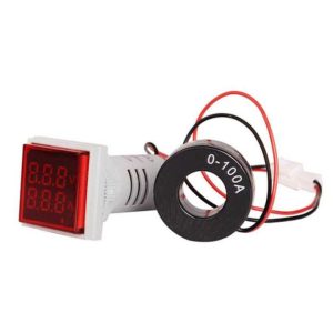 Digital Square Volt & Ampere Meter Indicator Type Hole Size (22mm) With Current Transformer