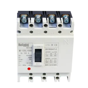 4P 100A AC, MCCB, Moulded Case Circuit Breaker, 35KA, Cat A, 50/60HZ, 3 Phase