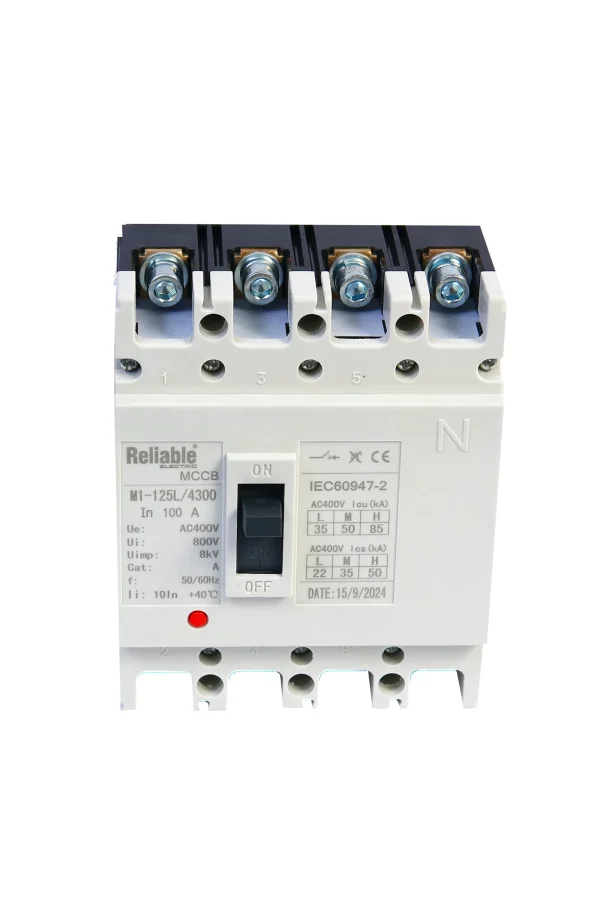 4P 100A AC, MCCB, Moulded Case Circuit Breaker, 35KA, Cat A, 50/60HZ, 3 Phase