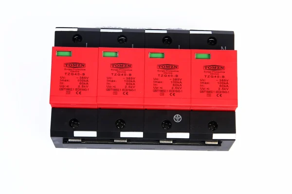 AC SPD 4P, 3P+N 100KA upto 440V, Tomzn, Surge Protector, Protective Low-voltage Arrester Device