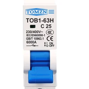 1P, 10A, 20A, 32A, 63A, Tomzn AC Breaker MCB TOB1-63, C type 230/400V~ 50HZ/60HZ Miniature Circuit Breaker