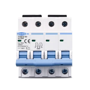4P DC MCB 1000V, 16A, 20A, 32A, 63A, Direct Current Breaker TOMZN Miniature Circuit Breaker For Solar PV System